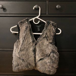 Faux fur girls vest